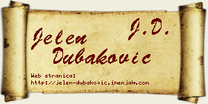 Jelen Dubaković vizit kartica